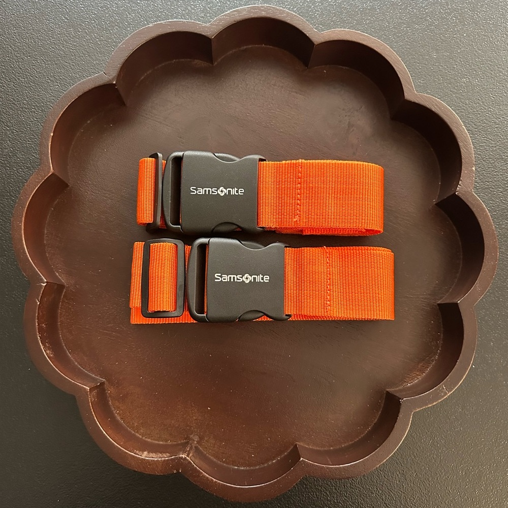 Samsonite Vibrant Orange Luggage Straps Set of 2